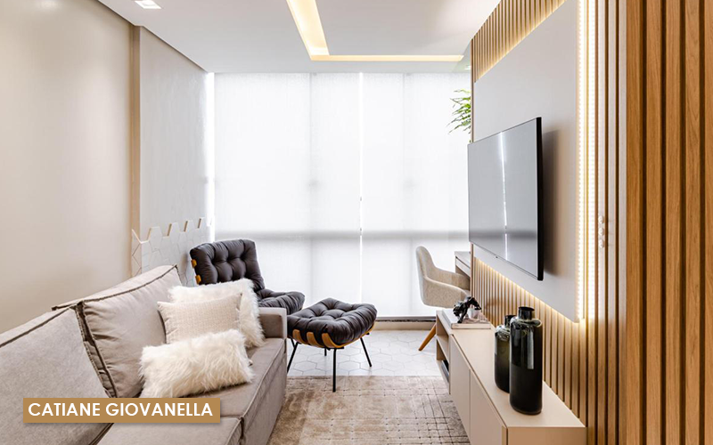 Fotografia ilustrativa sala de estar apartamento pequeno Catiane Giovanella