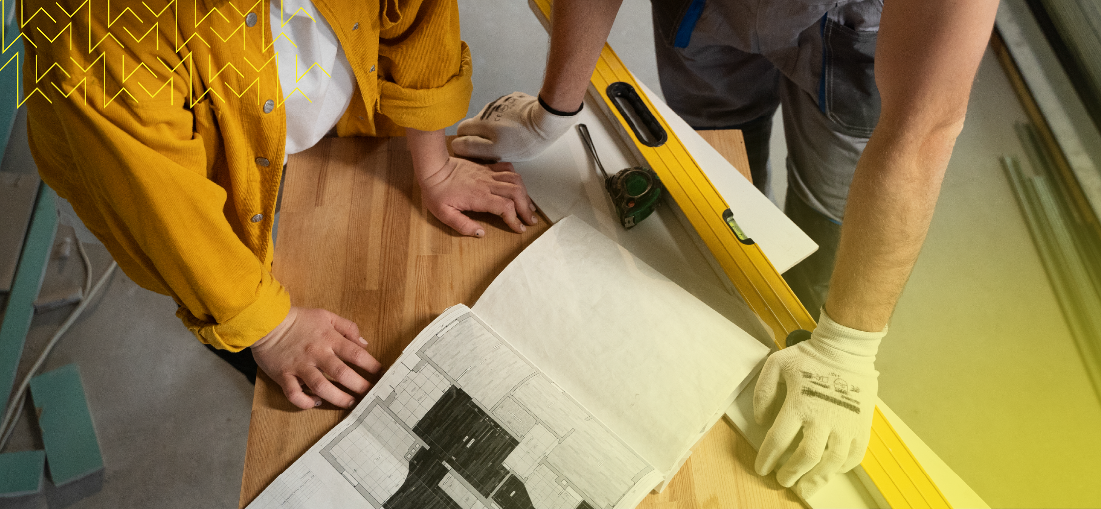 Fotografia ilustrativa de um projeto de uma residência - O projeto dos móveis no Início da obra.